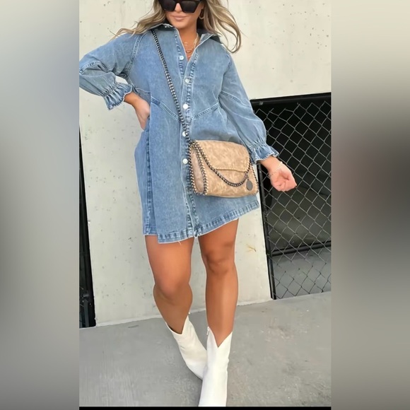 Stylish Denim Dress - Picture 2 of 2